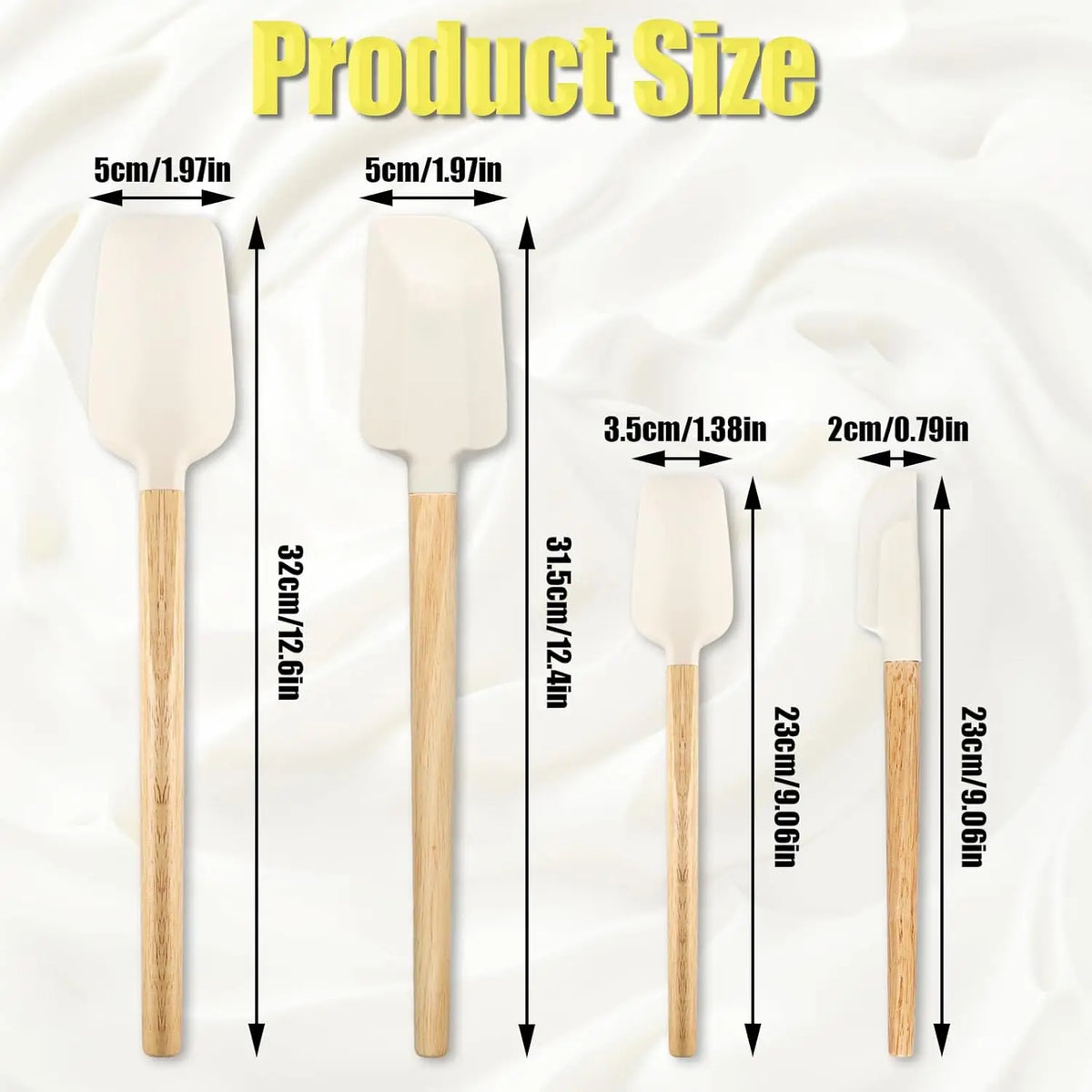 Silicone Scraper Spatula Food Grade Heat Resistant Baking