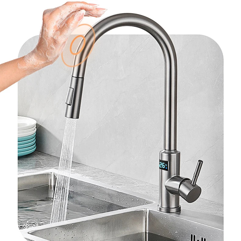 Smart Digital Touch On Faucets 304 Stainless Steel