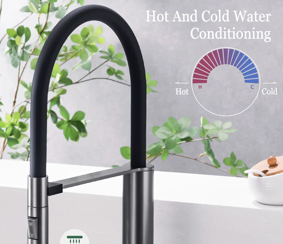 Faucet Gunmetal Flexible Pull Out Water Tap Nozzle