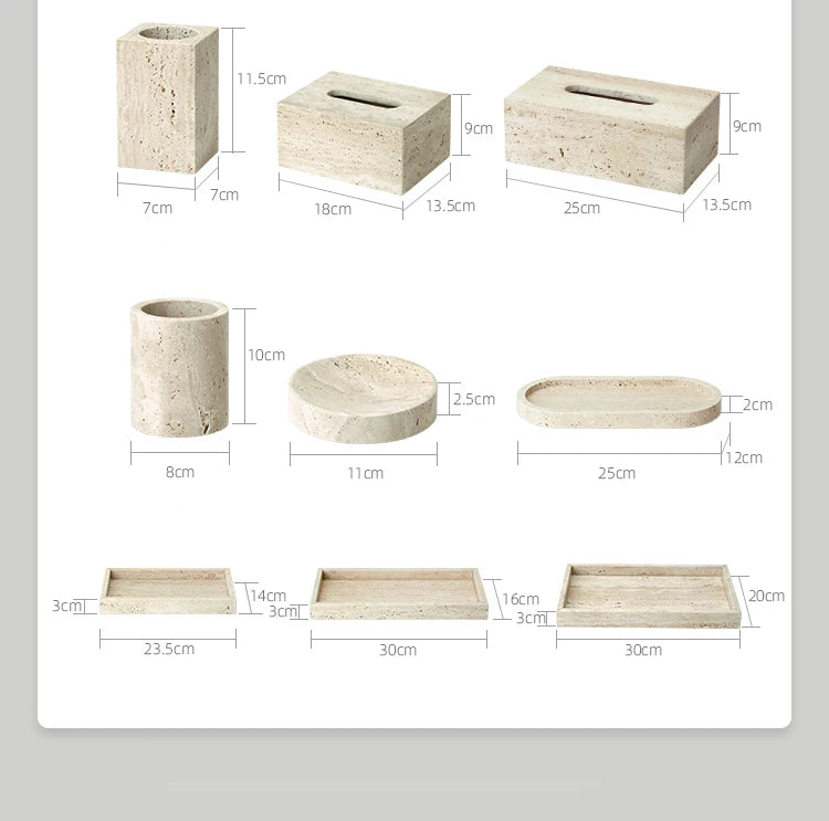Beige Travertine Bathroom Natural Marble Soap Dispenser Soap