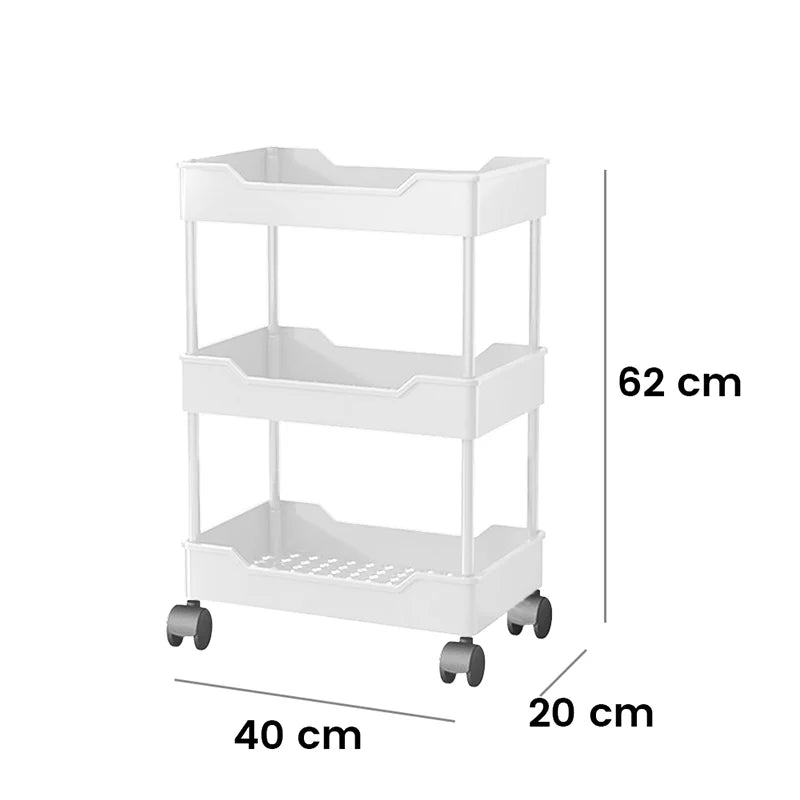 3/4 Tier Mobile Organizer Cart Wheels Rolling Cart