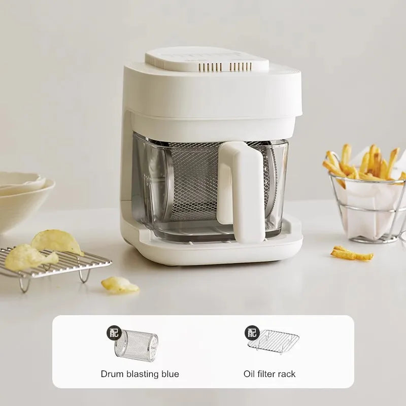 Air Fryer See-Through Glass Basket Small Non-Stick No