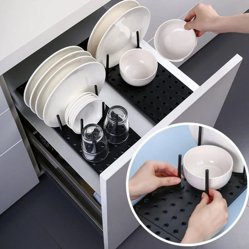 Organizer Dish Drying Rack Telescopic Plate Bowl Stand