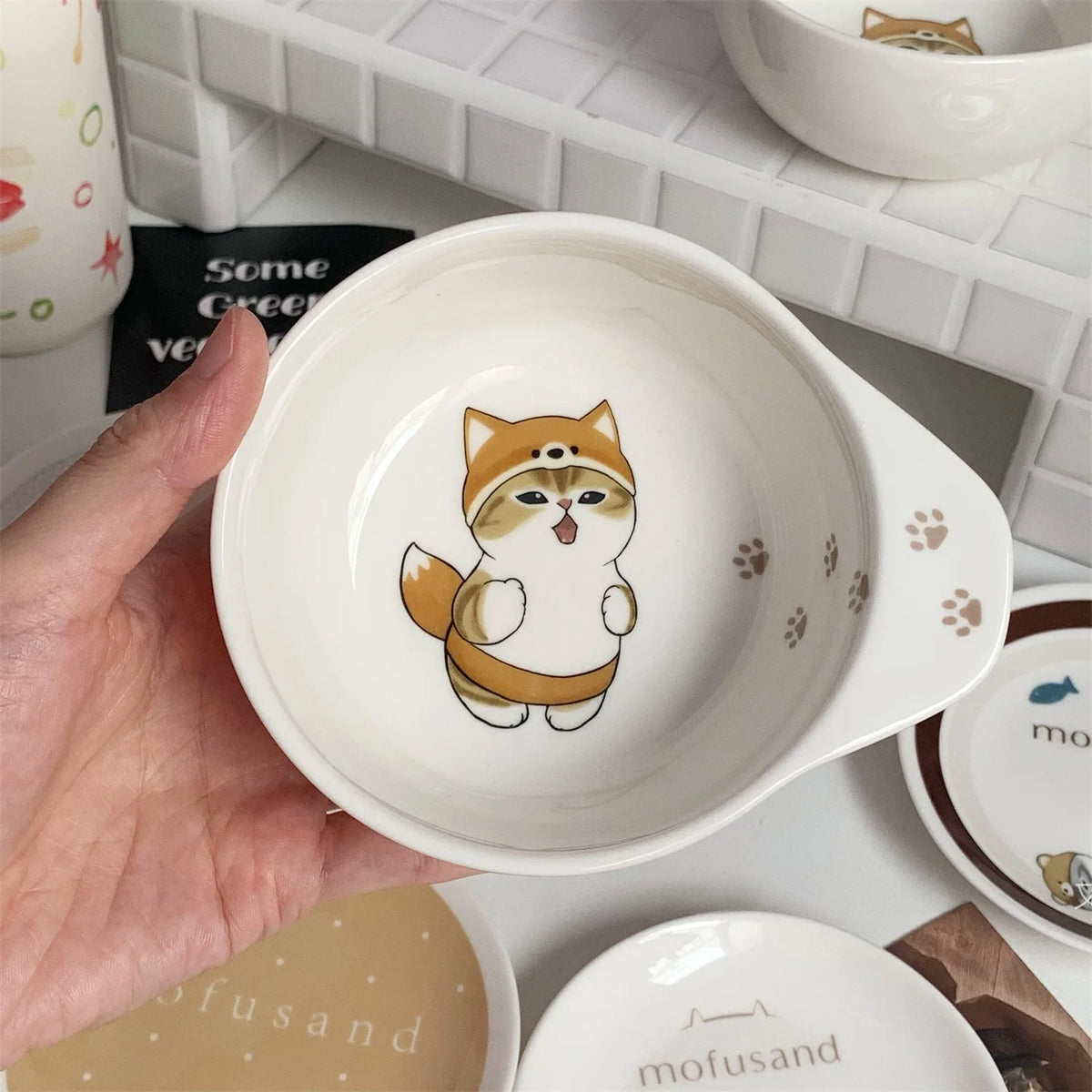 Adorable Ceramic Shark Dinnerware Small Bowl Soup Spoon