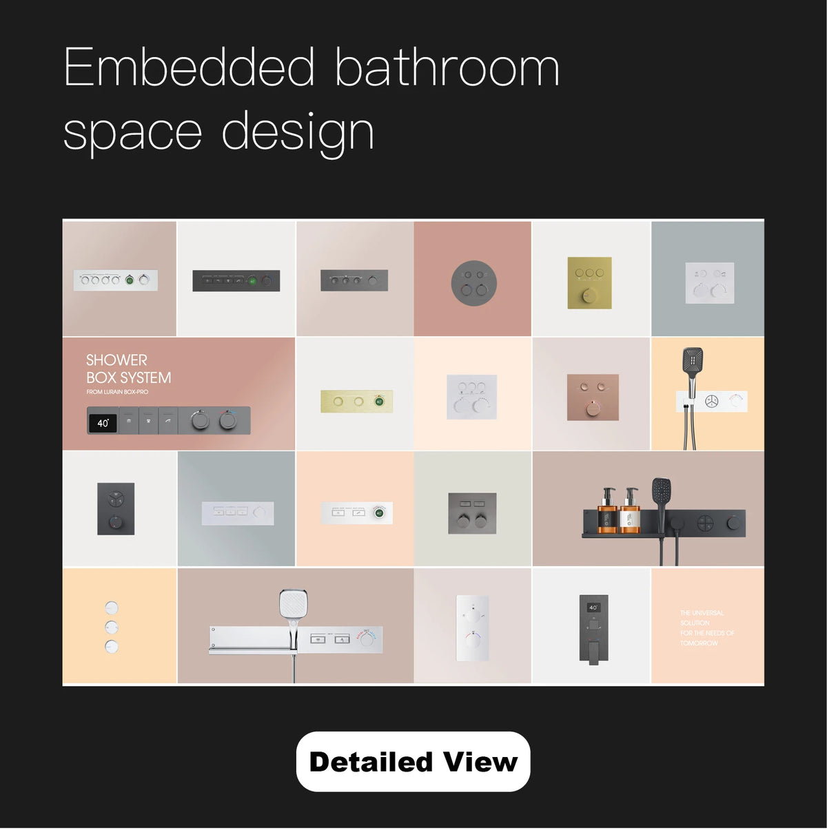 Luxury Digital Display Brass Grey Faucet Pull-Out Design