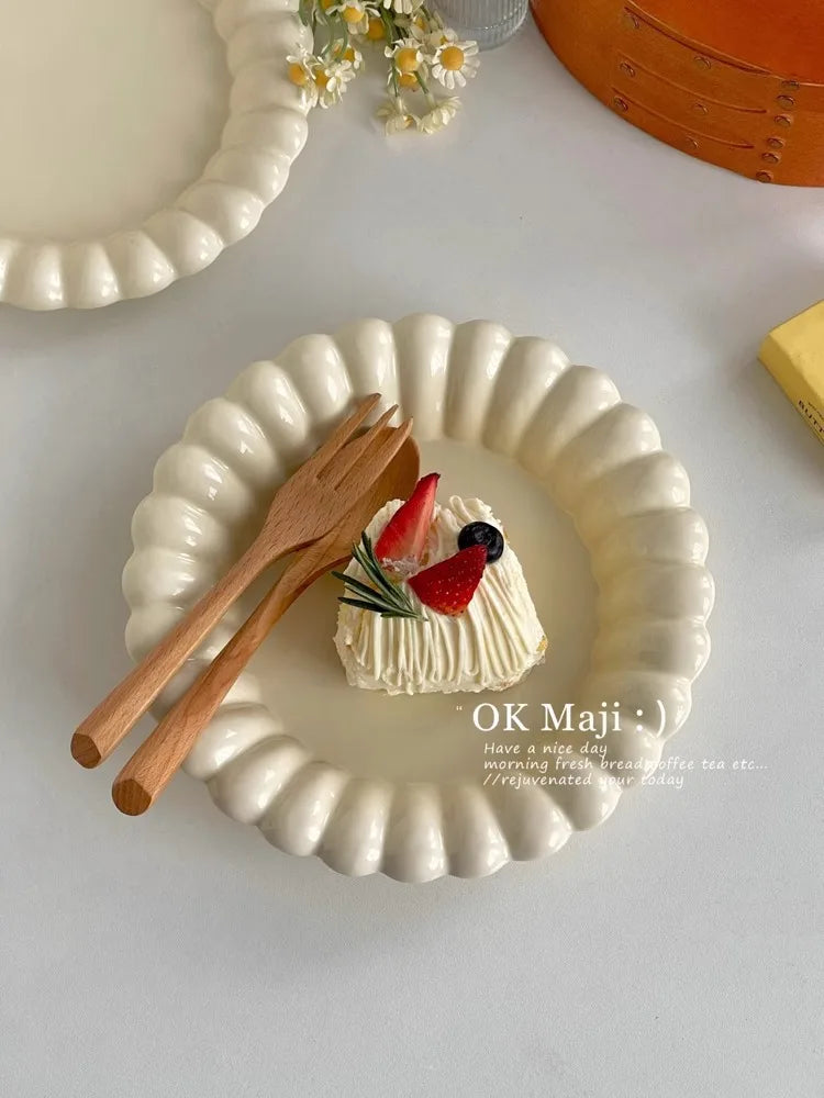High-Looking Ceramic Plate Western-Style Dinner Plate Round Plate