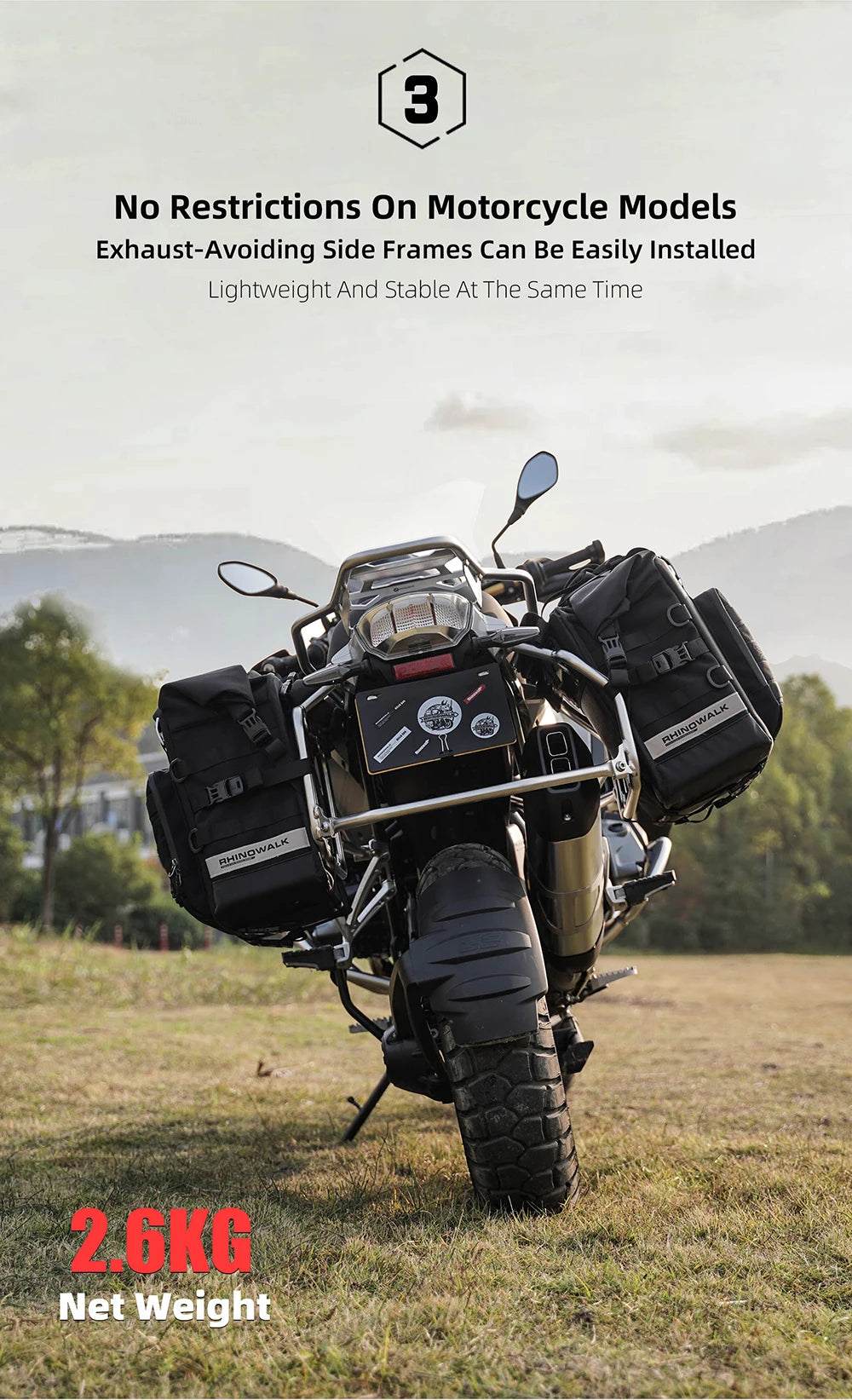 Rhinowalk Motorcycle Side Bag Quick Release 3d Cube
