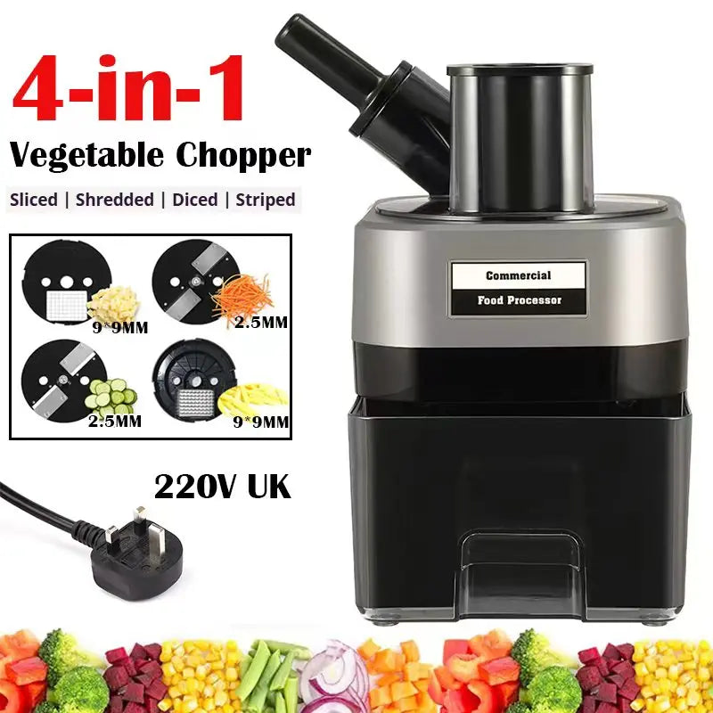 Commercial Double Spout Vegetable Cutter In Dicing Shredding