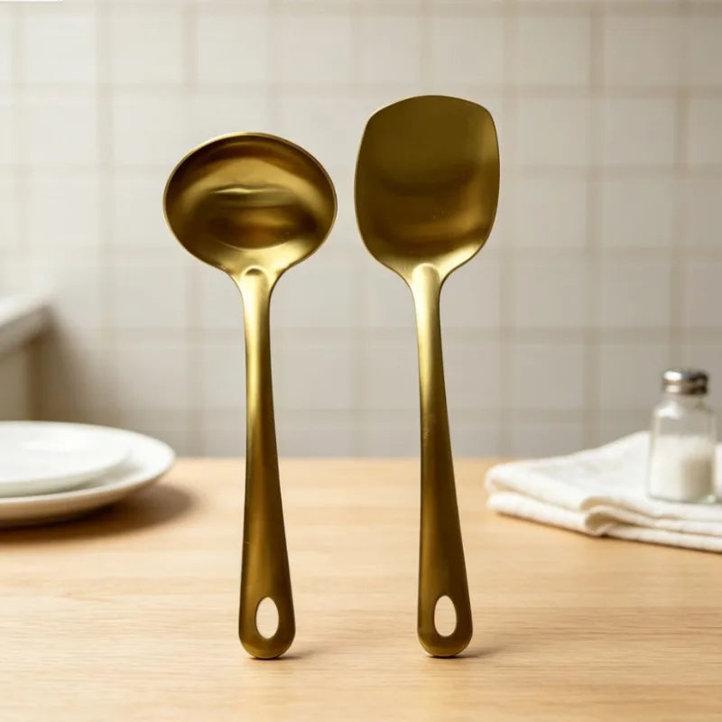 Gold Utensils Stainless Steel Cooking Cooking Spatula Slotted