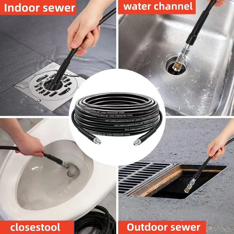 2m-35m Sewer Drainage Cleaning Hose Pipe Cleaning Kit