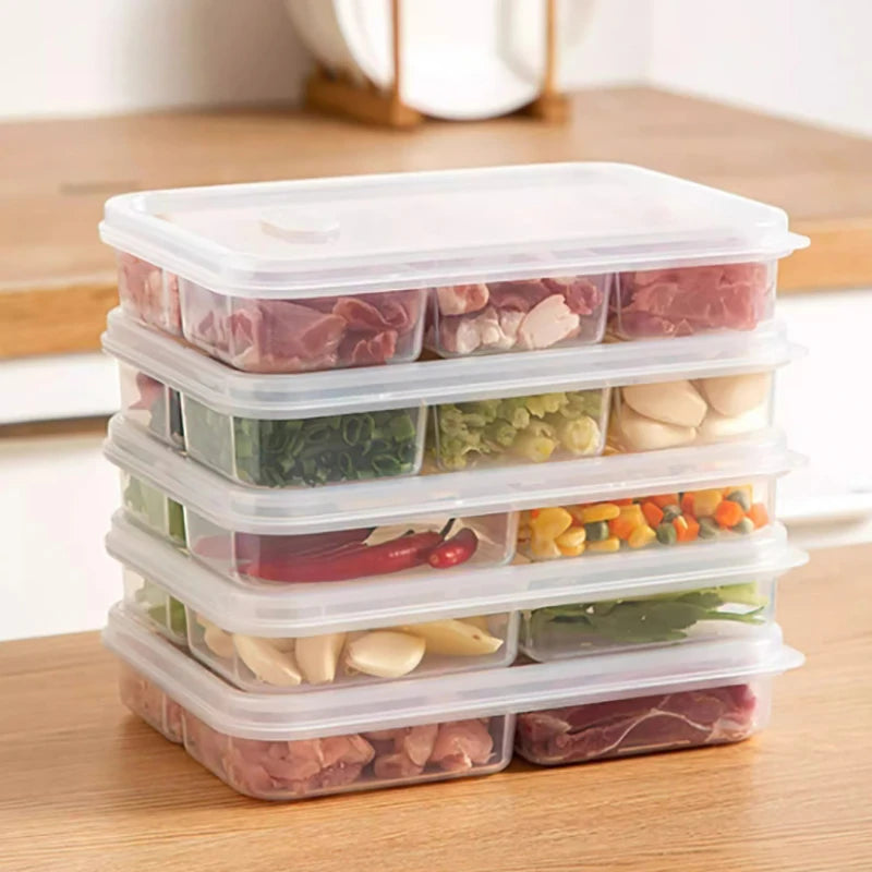 Refrigerator Storage Box 4/6 Grid Food Vegetable Fruit