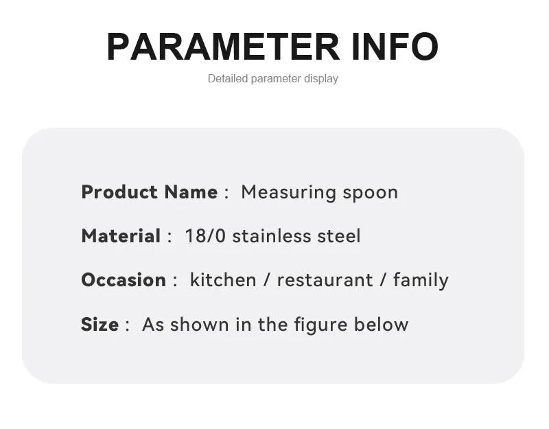 Stainless Steel Measuring Spoon 4/6/7/8 Scale Measuring Ruler