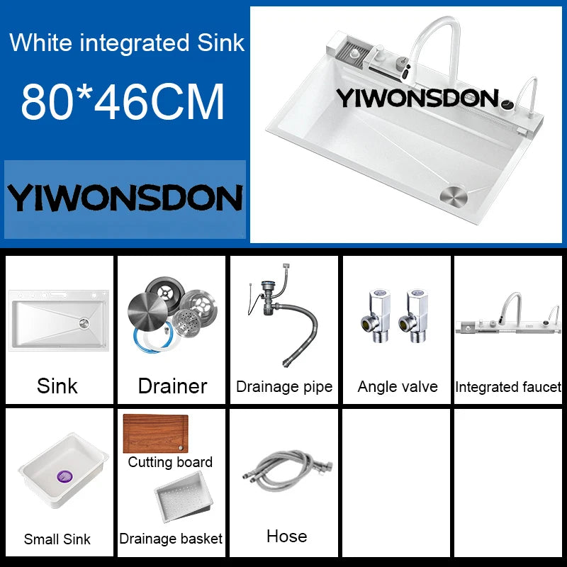 Nano Black Sink Large Slot Integrated Digital Display