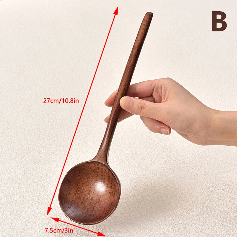 Long Handle Ramen Wooden Spoon Japanese Cooking Utensils