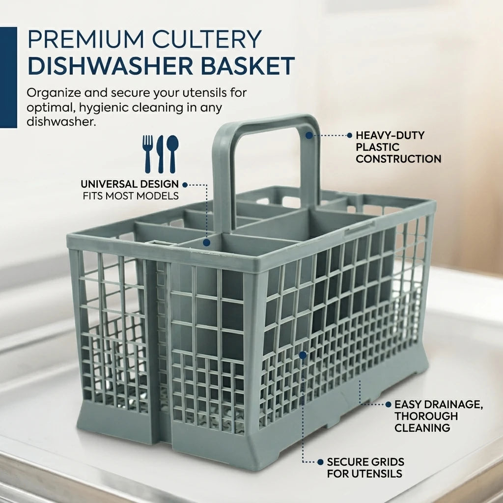 Cutlery Basket Dishwasher High-Density Plastic Mesh Design