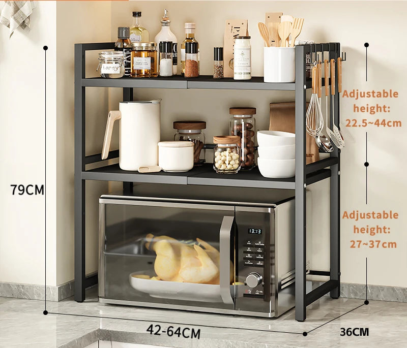 1pc Expandable Microwave Shelf Organizer Moisture Rust Proof