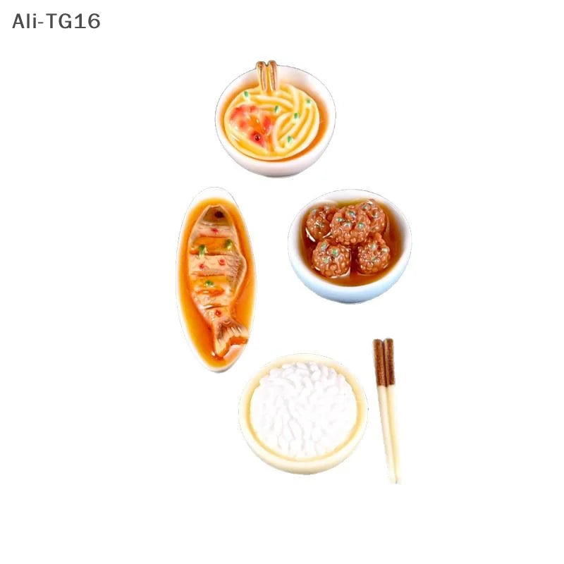 1/12 Dollhouse Miniature Chinese Dishes Food Models Dollhouse