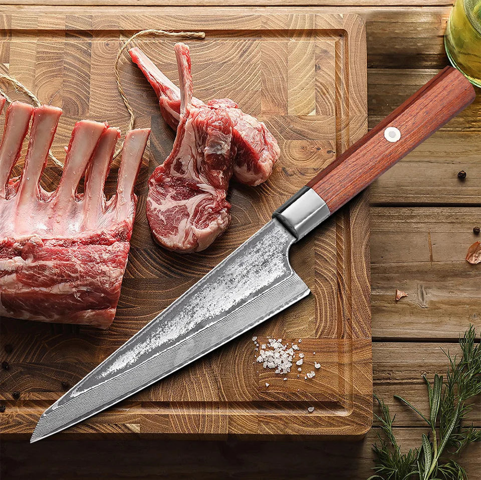 Mostodozo 6-Inch Japanese Honesuki Chef Knife 67-Layer Damascus