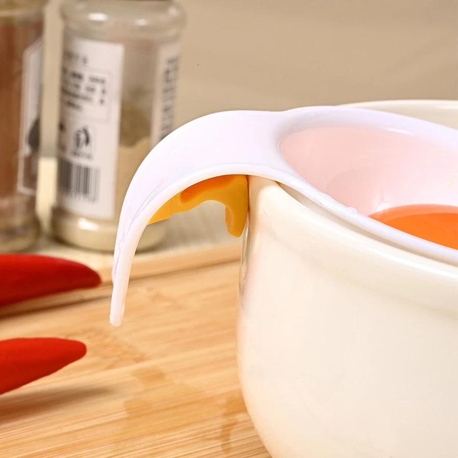 1pc Egg Yolk Separator Divider Rack White Plastic