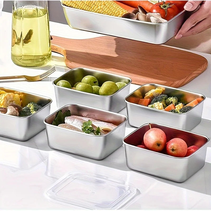 5pc Stainless Steel Food Storage Containers - Airtight