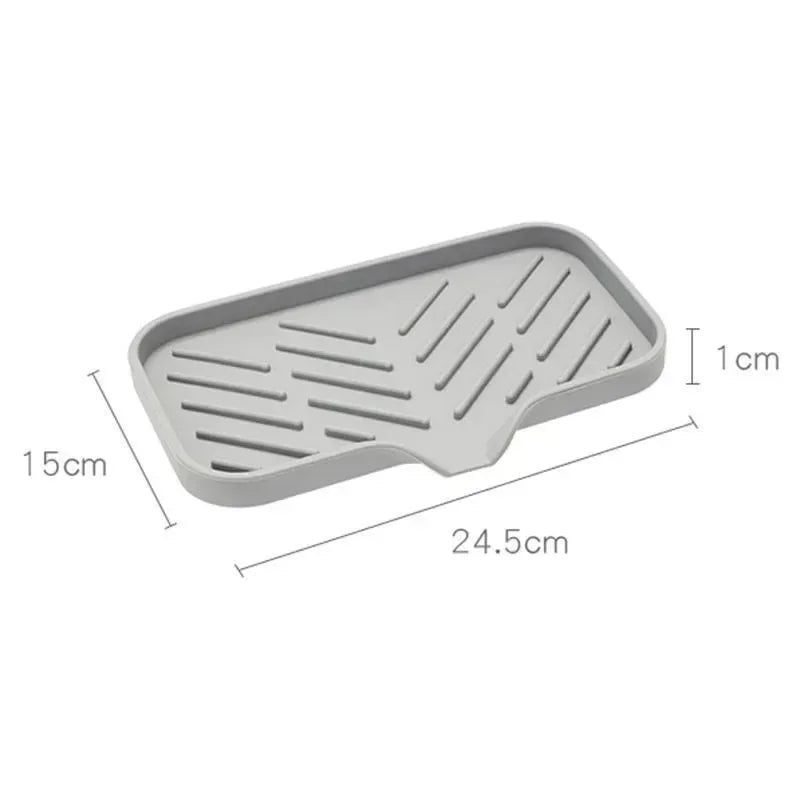 Sink Silicone Tray Drain Soap Sponge Storage Holder