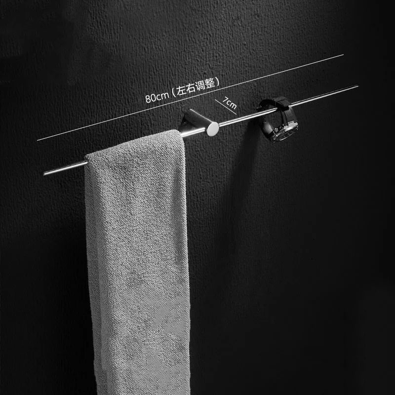 40/50/60/70/80cm Movable Towel Rack Bath Towel Holder Wall