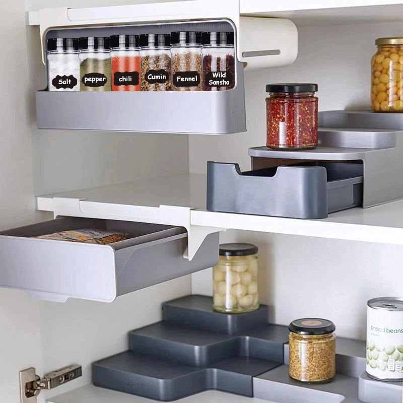 Spice Rack Self-Adhesive Spice Organizer Rack Seasoning Bottle