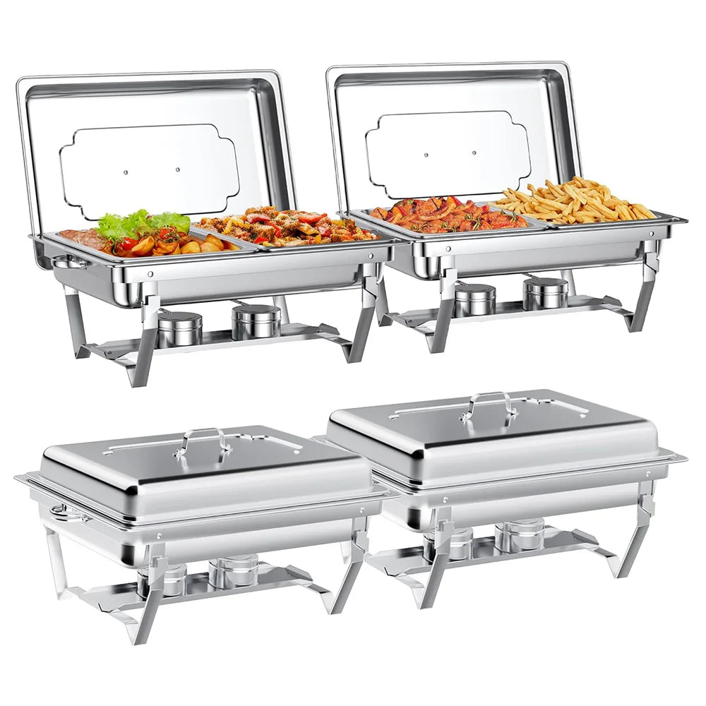 2/4/6pack Chafing Dish Buffet Stainless Steel 8qt Food