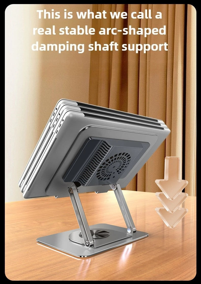 Rotating Laptop Cooling Rack Fan Elevated Cooling Base