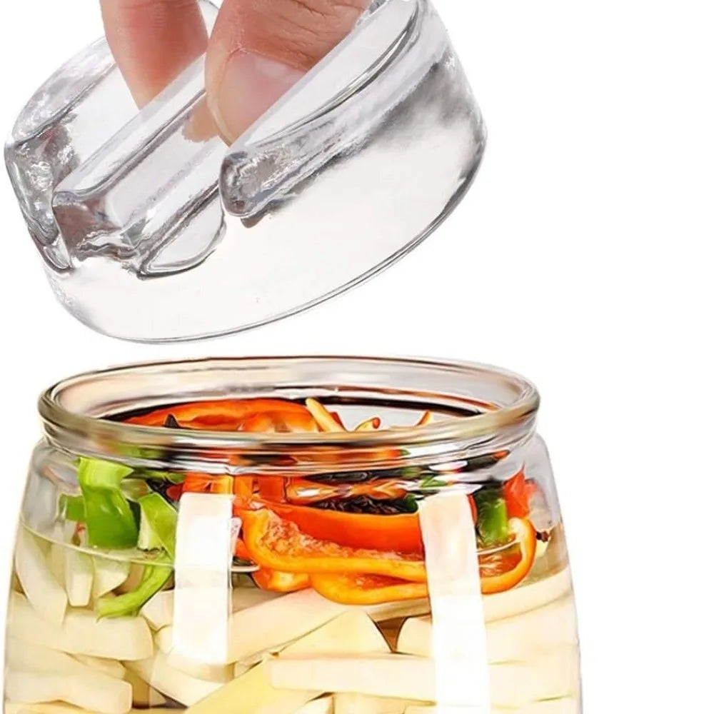 Fermented Glass Weights Handle Clear Wide Mouth Mason