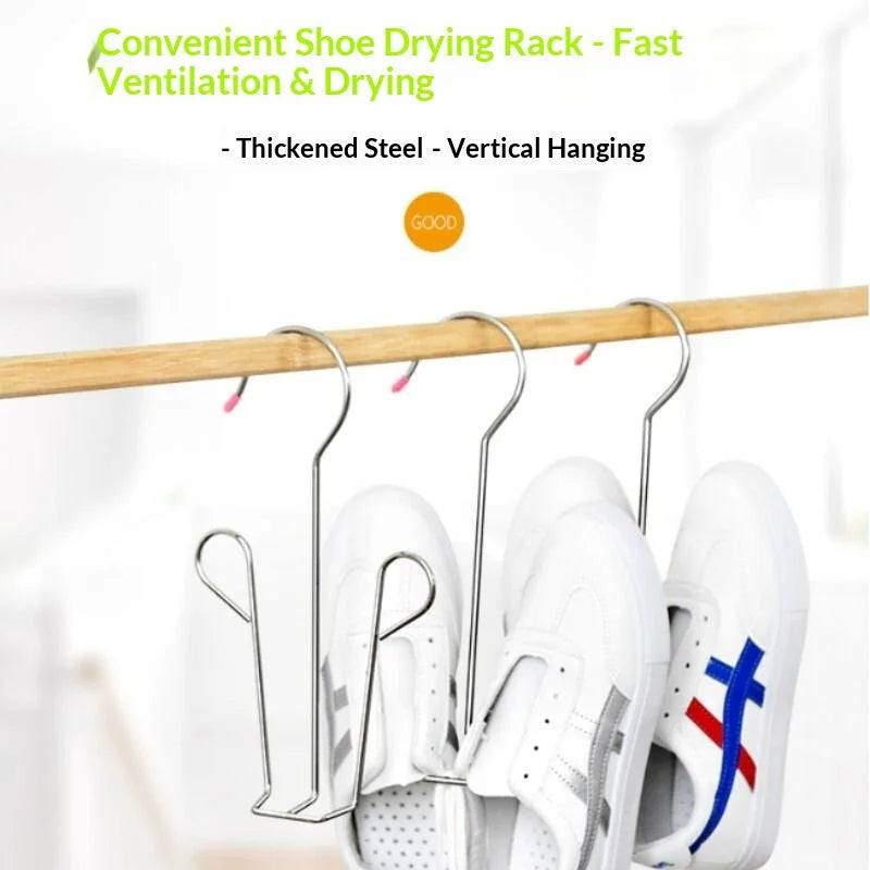 4/6pcs Windproof Rust Resistant Stainless Steel Shoe Drying