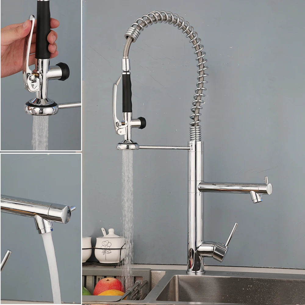 Kemaidi Brass Sink Faucet Spring Pull Down Faucets