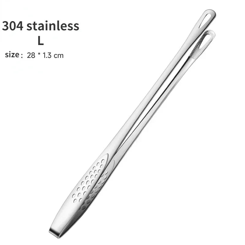 1pc 304 Stainless Steel Food Tongs Long Handle