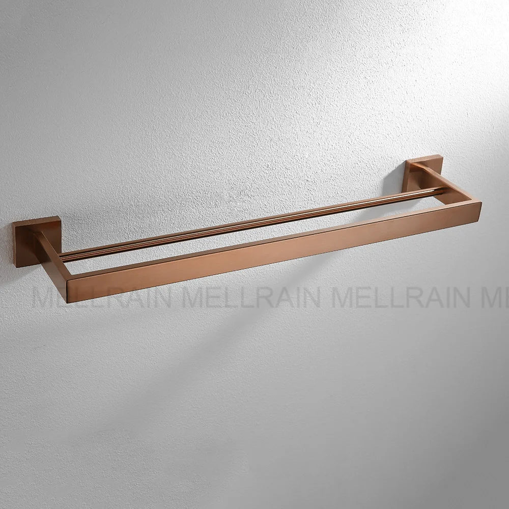 Brushed Rose Gold Bathroom Hardware Square Bath Toilet