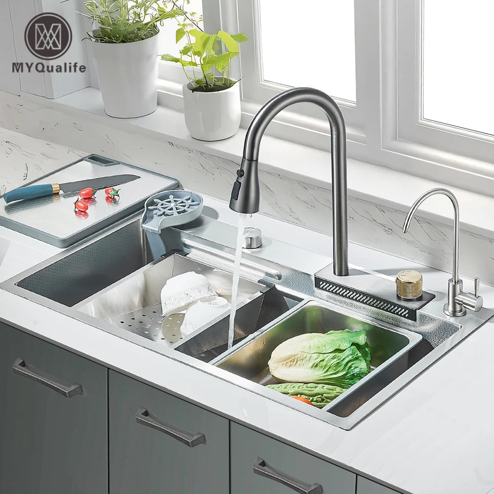 Brushed Nickel Stainless Steel Sinks Recessed Sinks Taps