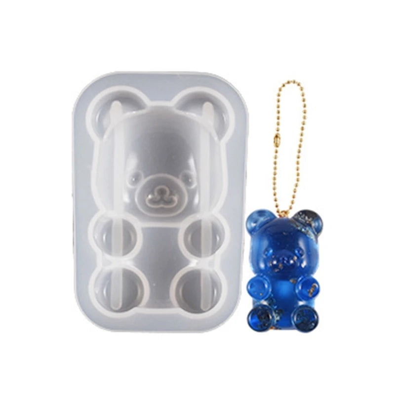E0bf Diy Semi Three-Dimensional Bear Silicone Mold Epoxy