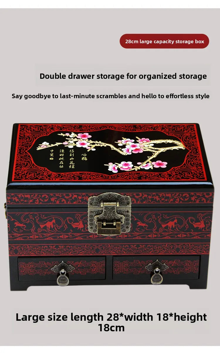 Chinese Style Wooden Lacquer Box Pu Er Tea