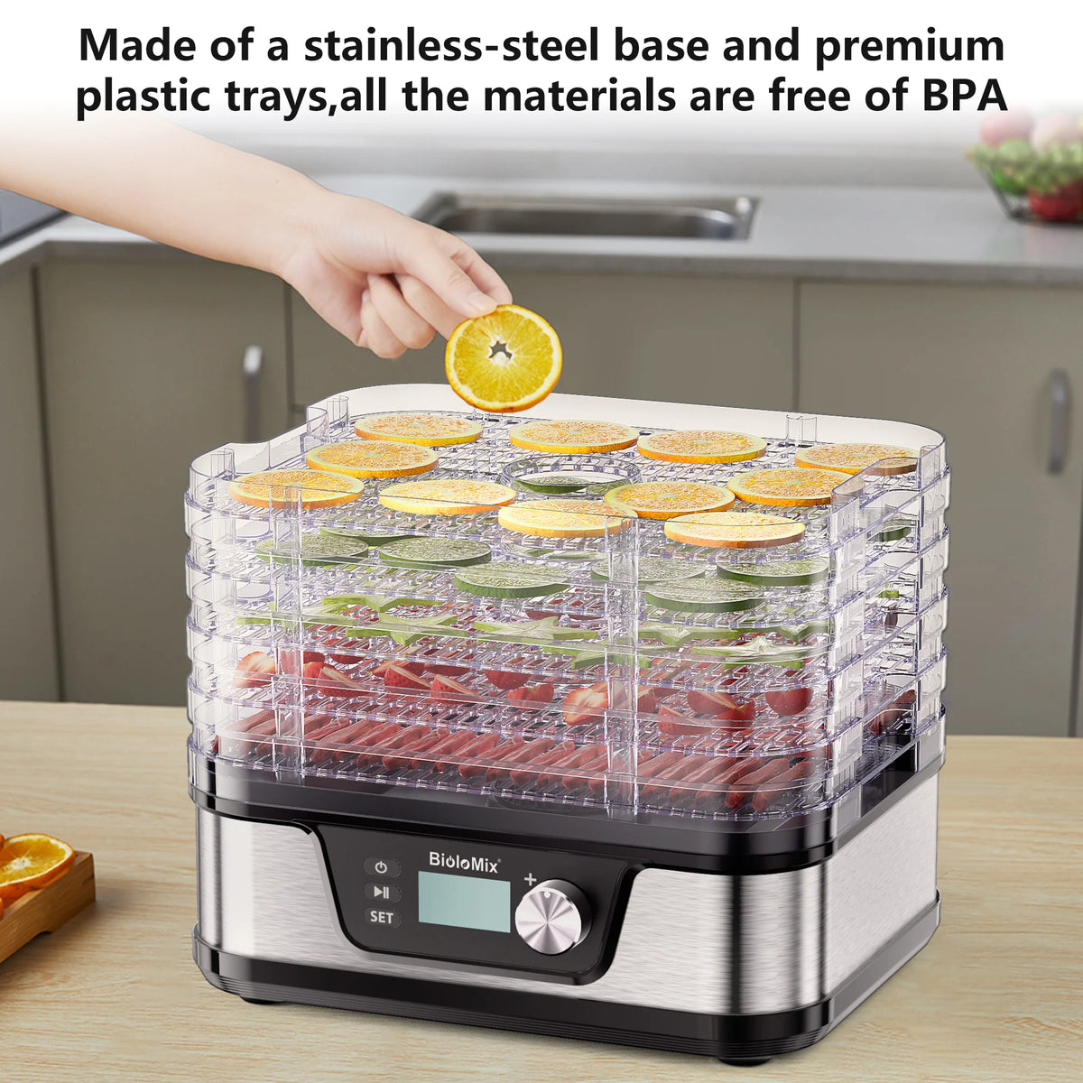 Biolomix 10l Food Dehydrator 5-Tray Bpa-Free Digital Timer