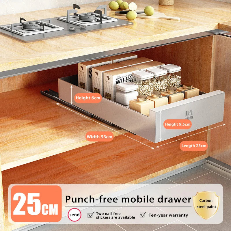 Under-Sink Cabinet Drawer Slide Pull-Out Draining Shelf