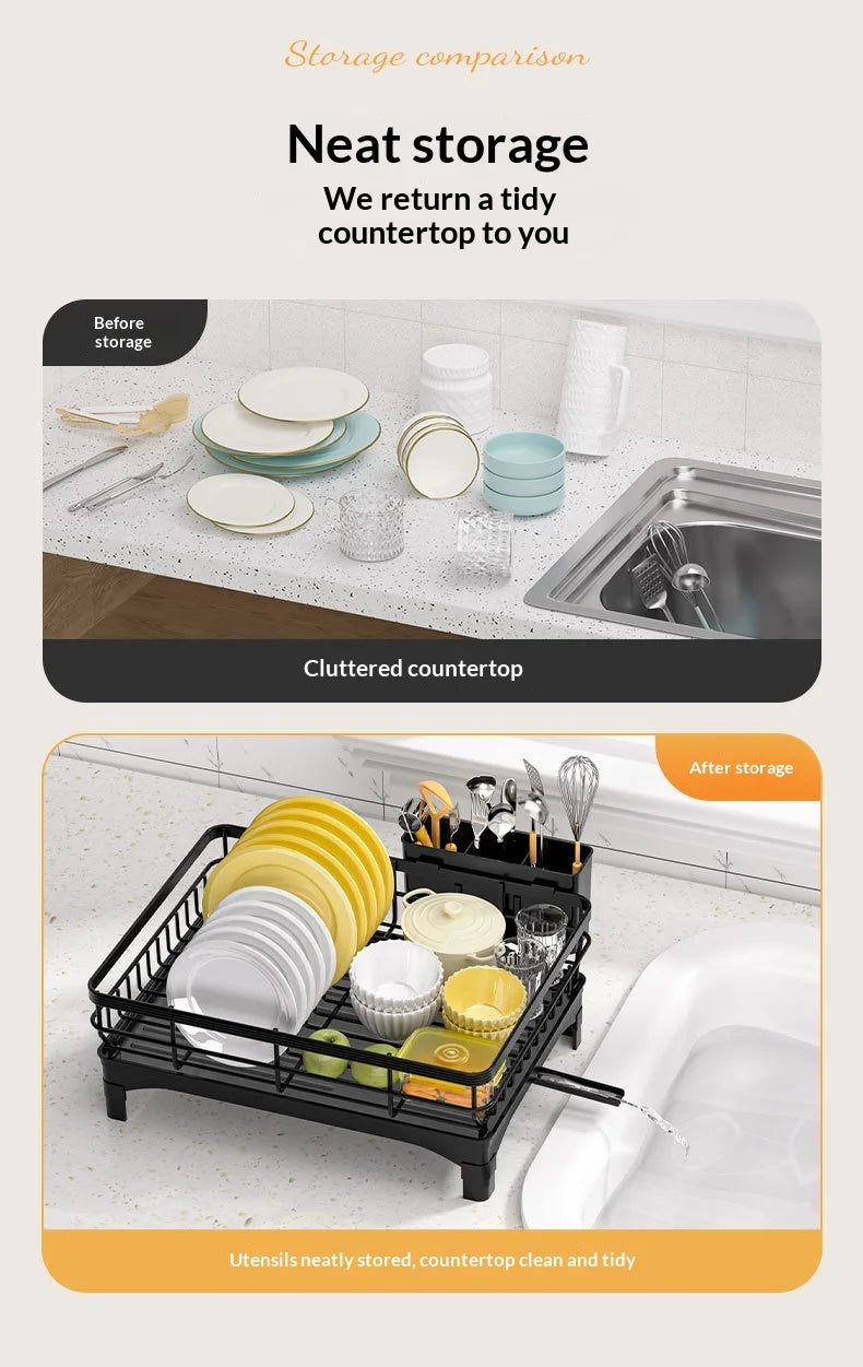Homejoy Dish Drying Rack Thickened Carbon Steel Stable