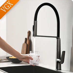 Vgx Brushed Faucet Sink Faucets Rubber Pull Down