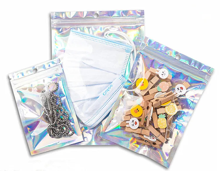 200pcs Resealable Translucent Holographic Storage Bag Hologram