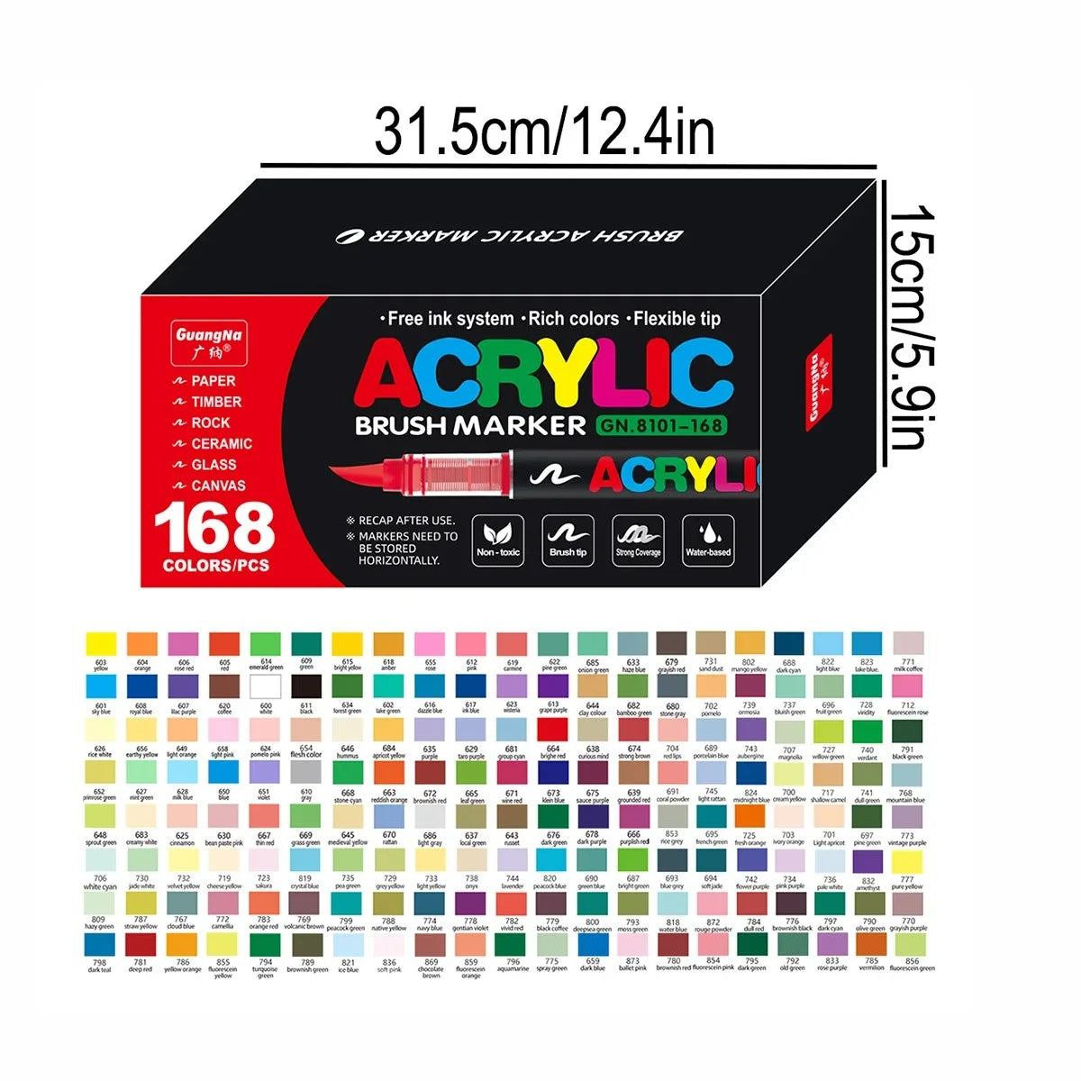 12-240 Colors Acrylic Paint Markers Brush Tip Direct-Liquid