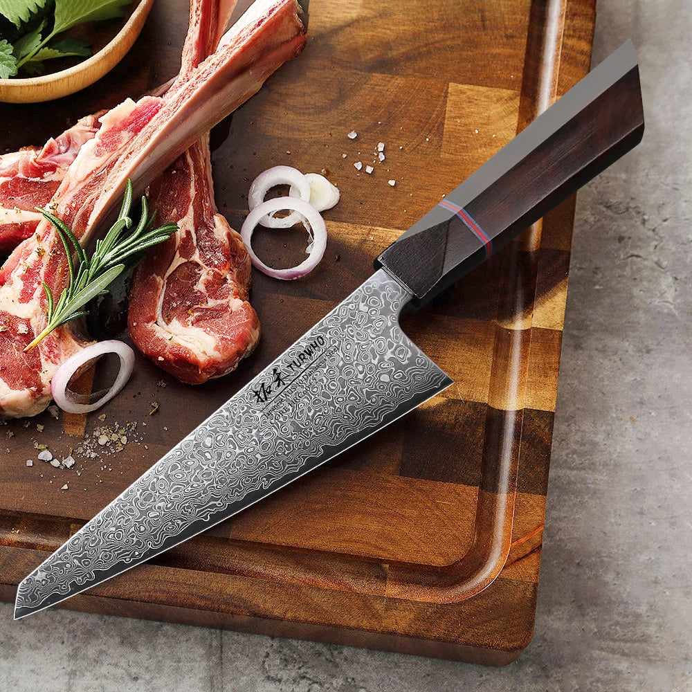 Turwho Honesuki Knife Damascus Steel Professional Chef Knives