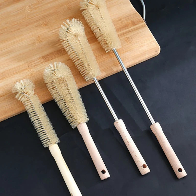 Wooden Long Handle Bottle Cleaning Brush Cup Scrubber
