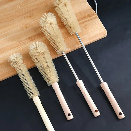 Wooden Long Handle Bottle Cleaning Brush Cup Scrubber