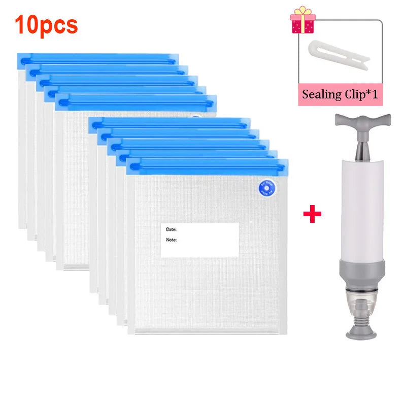 20/10pcs Reusable Vacuum Sealer Bag Air Valve Pump