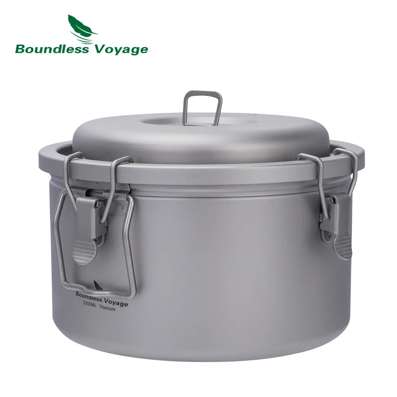 Boundless Voyage Titanium Camping Pot 2l Cooker Ultralight