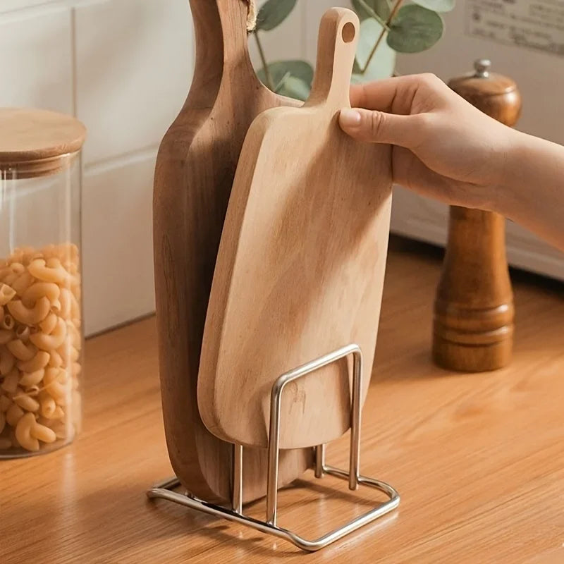 1pc Space-Saving Stainless Steel Pot Lid Cutting Board