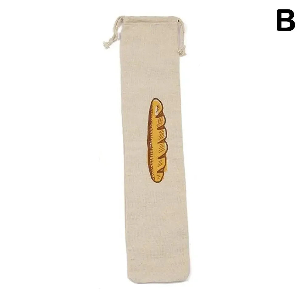 Reusable Drawstring Linen Bread Bags Large Washable Storage